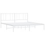Bettgestell aus weißem Metall mit Kopfteil 200x200 cm von vidaXL, Betten und Lattenroste - Ref: Foro24-352536, Preis: 97,41 €...