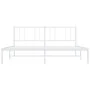 Bettgestell aus weißem Metall mit Kopfteil 200x200 cm von vidaXL, Betten und Lattenroste - Ref: Foro24-352536, Preis: 96,13 €...