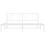 Bettgestell aus weißem Metall mit Kopfteil 200x200 cm von vidaXL, Betten und Lattenroste - Ref: Foro24-352536, Preis: 97,41 €...