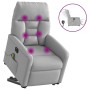 Sillón de masaje eléctrico reclinable elevable tela gris nube