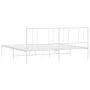 Bettgestell aus weißem Metall mit Kopfteil 200x200 cm von vidaXL, Betten und Lattenroste - Ref: Foro24-352536, Preis: 96,13 €...