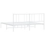 Bettgestell aus weißem Metall mit Kopfteil 200x200 cm von vidaXL, Betten und Lattenroste - Ref: Foro24-352536, Preis: 97,41 €...