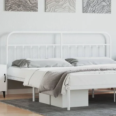 Cabecero de metal blanco 200 cm de vidaXL, Cabeceros y pies de cama - Ref: Foro24-352665, Precio: 46,66 €, Descuento: %