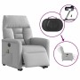 Sillón de masaje eléctrico reclinable elevable tela gris nube
