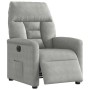 Sillón reclinable eléctrico tela de microfibra gris claro