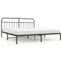 Bed frame with black metal headboard 193x203 cm by vidaXL, Beds and slatted bases - Ref: Foro24-352584, Price: 127,67 €, Disc...