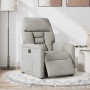 Sillón reclinable eléctrico tela de microfibra gris claro