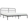 Bed frame with black metal headboard 193x203 cm by vidaXL, Beds and slatted bases - Ref: Foro24-352584, Price: 127,67 €, Disc...