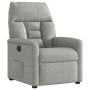 Sillón reclinable eléctrico tela de microfibra gris claro