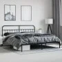 Bed frame with black metal headboard 193x203 cm by vidaXL, Beds and slatted bases - Ref: Foro24-352584, Price: 127,67 €, Disc...