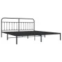 Bed frame with black metal headboard 193x203 cm by vidaXL, Beds and slatted bases - Ref: Foro24-352584, Price: 127,67 €, Disc...