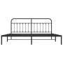 Bed frame with black metal headboard 193x203 cm by vidaXL, Beds and slatted bases - Ref: Foro24-352584, Price: 127,67 €, Disc...