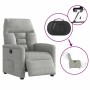 Sillón reclinable eléctrico tela de microfibra gris claro