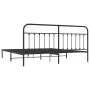 Bed frame with black metal headboard 193x203 cm by vidaXL, Beds and slatted bases - Ref: Foro24-352584, Price: 127,67 €, Disc...