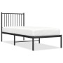 Estructura de cama con cabecero metal negro 75x190 cm