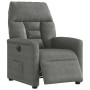 Sillón reclinable eléctrico tela de microfibra gris oscuro
