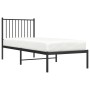 Estructura de cama con cabecero metal negro 75x190 cm