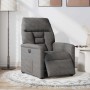 Sillón reclinable eléctrico tela de microfibra gris oscuro