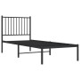 Estructura de cama con cabecero metal negro 75x190 cm