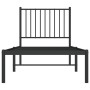 Estructura de cama con cabecero metal negro 75x190 cm