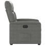 Sillón reclinable eléctrico tela de microfibra gris oscuro
