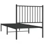 Bettgestell mit schwarzem Metallkopfteil 75x190 cm von vidaXL, Betten und Lattenroste - Ref: Foro24-350854, Preis: 63,31 €, R...