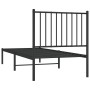 Estructura de cama con cabecero metal negro 75x190 cm