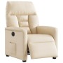 Sillón reclinable eléctrico tela de microfibra beige