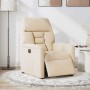Sillón reclinable eléctrico tela de microfibra beige