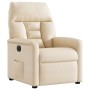 Sillón reclinable eléctrico tela de microfibra beige