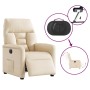Sillón reclinable eléctrico tela de microfibra beige