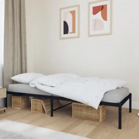Black metal bed frame 80x200 cm by vidaXL, Beds and slatted bases - Ref: Foro24-350837, Price: 66,59 €, Discount: %