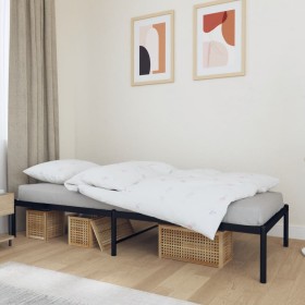 Schwarzer Metallbettrahmen 80x200 cm von vidaXL, Betten und Lattenroste - Ref: Foro24-350837, Preis: 70,58 €, Rabatt: %
