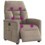 Sillón reclinable masaje eléctrico tela microfibra gris taupe