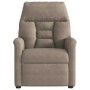Sillón reclinable masaje eléctrico tela microfibra gris taupe