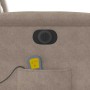 Sillón reclinable masaje eléctrico tela microfibra gris taupe