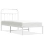 Bettgestell aus Metall mit weißem Kopfteil 90x190 cm von vidaXL, Betten und Lattenroste - Ref: Foro24-352619, Preis: 68,39 €,...