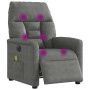 Sillón reclinable masaje eléctrico tela microfibra gris oscuro