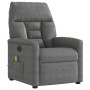Sillón reclinable masaje eléctrico tela microfibra gris oscuro