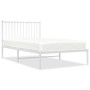 Estructura de cama de metal con cabecero blanco 100x190 cm de vidaXL, Camas y somieres - Ref: Foro24-350925, Precio: 71,77 €,...