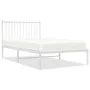 Estructura de cama de metal con cabecero blanco 100x190 cm de vidaXL, Camas y somieres - Ref: Foro24-350925, Precio: 70,68 €,...