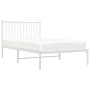 Estructura de cama de metal con cabecero blanco 100x190 cm de vidaXL, Camas y somieres - Ref: Foro24-350925, Precio: 71,77 €,...