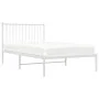 Estructura de cama de metal con cabecero blanco 100x190 cm de vidaXL, Camas y somieres - Ref: Foro24-350925, Precio: 70,68 €,...