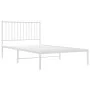 Estructura de cama de metal con cabecero blanco 100x190 cm de vidaXL, Camas y somieres - Ref: Foro24-350925, Precio: 70,68 €,...
