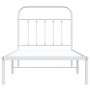 Bettgestell aus Metall mit weißem Kopfteil 90x190 cm von vidaXL, Betten und Lattenroste - Ref: Foro24-352619, Preis: 68,39 €,...