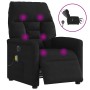 Sillón reclinable de masaje eléctrico tela de microfibra negro