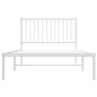 Bettgestell aus Metall mit weißem Kopfteil 100x190 cm von vidaXL, Betten und Lattenroste - Ref: Foro24-350925, Preis: 71,85 €...