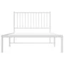 Estructura de cama de metal con cabecero blanco 100x190 cm de vidaXL, Camas y somieres - Ref: Foro24-350925, Precio: 70,68 €,...