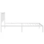 Estructura de cama de metal con cabecero blanco 100x190 cm de vidaXL, Camas y somieres - Ref: Foro24-350925, Precio: 70,68 €,...