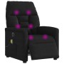 Sillón reclinable de masaje eléctrico tela de microfibra negro